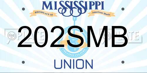 202SMB Mississippi License Plate