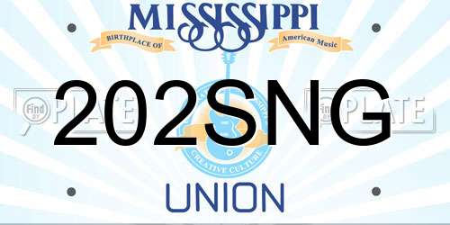 202SNG Mississippi License Plate