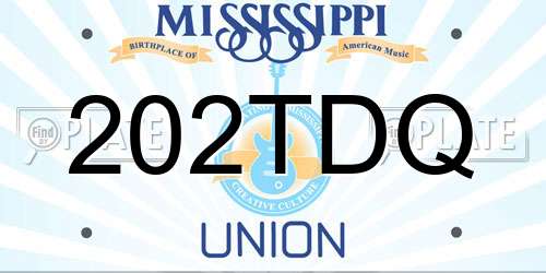 202TDQ Mississippi License Plate