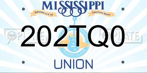 202TQ0 Mississippi License Plate