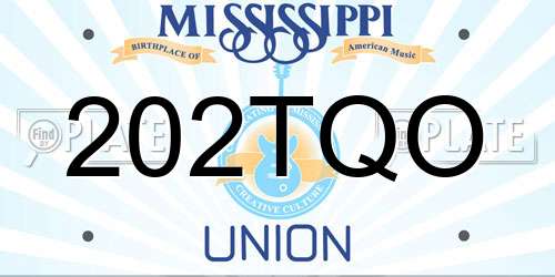 202TQO Mississippi License Plate