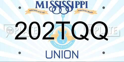 202TQQ Mississippi License Plate