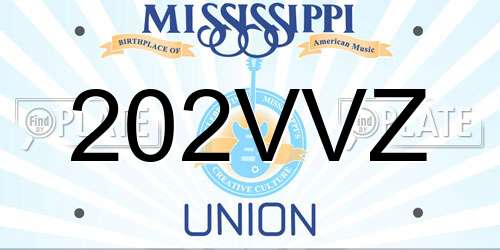 202VVZ Mississippi License Plate