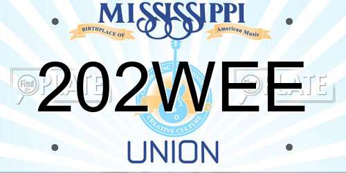 202WEE Mississippi License Plate