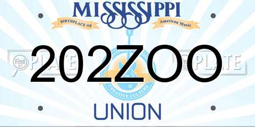 202ZOO Mississippi License Plate
