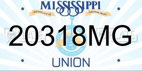 20318MG Mississippi License Plate