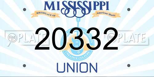 20332 Mississippi License Plate