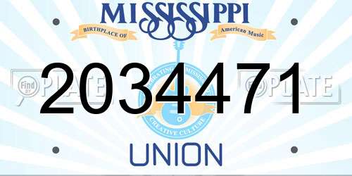 2034471 Mississippi License Plate