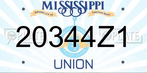 20344Z1 Mississippi License Plate
