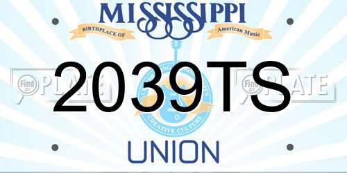 2039TS Mississippi License Plate