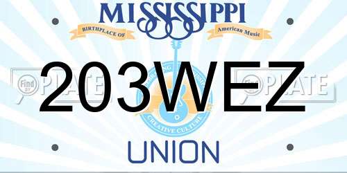 203WEZ Mississippi License Plate