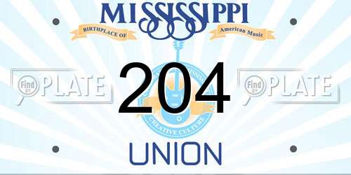 204 Mississippi License Plate