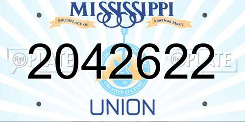2042622 Mississippi License Plate