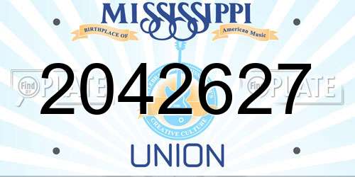 2042627 Mississippi License Plate