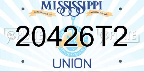 20426T2 Mississippi License Plate