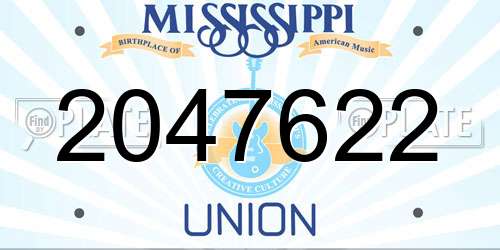 2047622 Mississippi License Plate