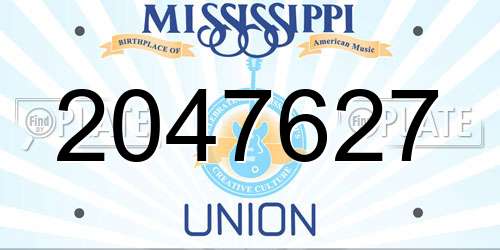 2047627 Mississippi License Plate