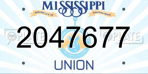 2047677 Mississippi License Plate