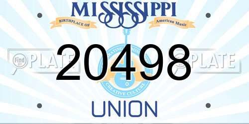 20498 Mississippi License Plate