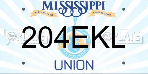 204EKL Mississippi License Plate