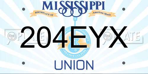 204EYX Mississippi License Plate