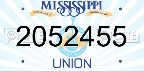 2052455 Mississippi License Plate