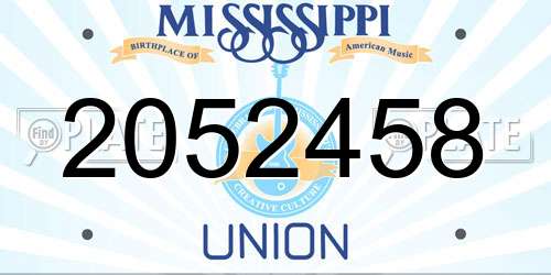 2052458 Mississippi License Plate