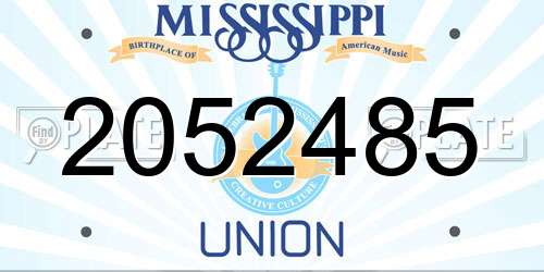 2052485 Mississippi License Plate