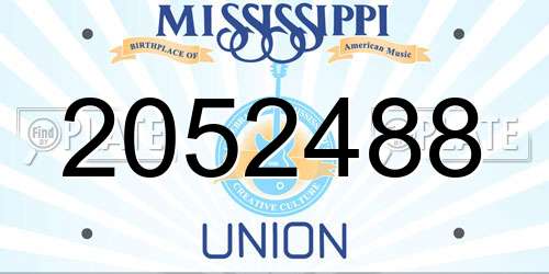 2052488 Mississippi License Plate