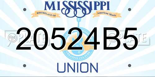 20524B5 Mississippi License Plate