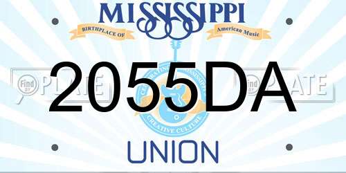 2055DA Mississippi License Plate