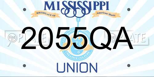 2055QA Mississippi License Plate