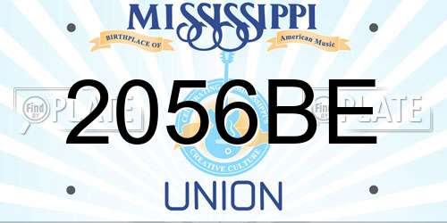2056BE Mississippi License Plate