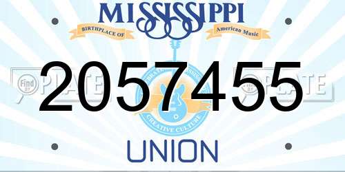 2057455 Mississippi License Plate