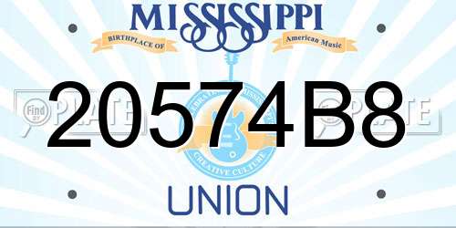 20574B8 Mississippi License Plate