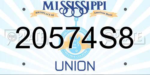 20574S8 Mississippi License Plate