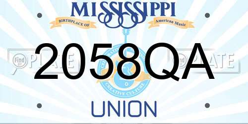 2058QA Mississippi License Plate