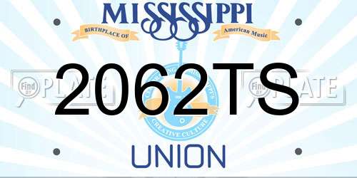 2062TS Mississippi License Plate