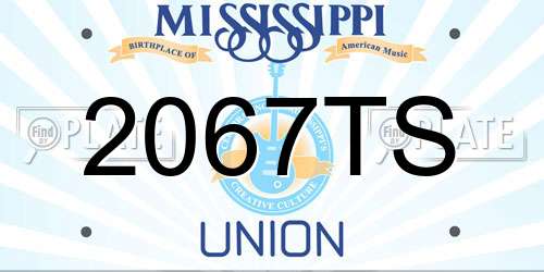2067TS Mississippi License Plate
