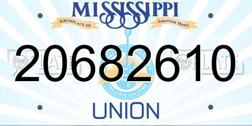 20682610 Mississippi License Plate