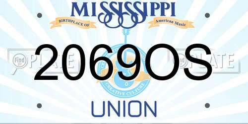2069OS Mississippi License Plate
