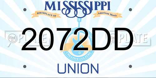 2072DD Mississippi License Plate