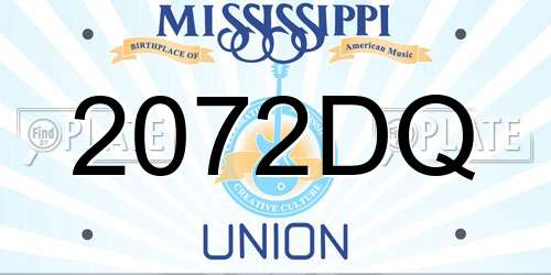 2072DQ Mississippi License Plate
