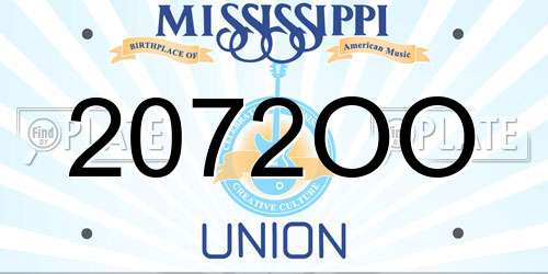 2072OO Mississippi License Plate