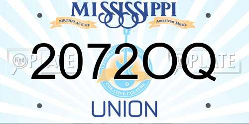 2072OQ Mississippi License Plate