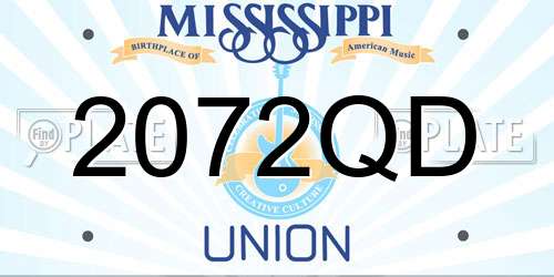 2072QD Mississippi License Plate