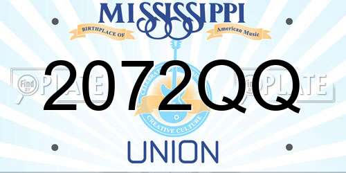 2072QQ Mississippi License Plate