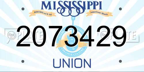 2073429 Mississippi License Plate