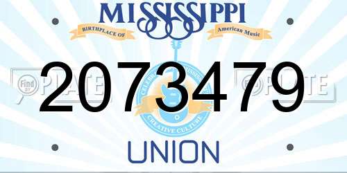 2073479 Mississippi License Plate