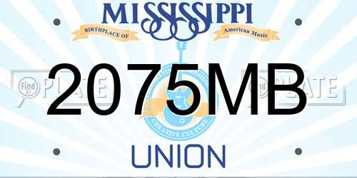 2075MB Mississippi License Plate